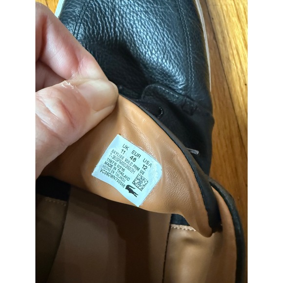 Lacoste Leather Casual Sneakers Mens Size 12 Lace Up Black Low Top - Picture 4 of 4